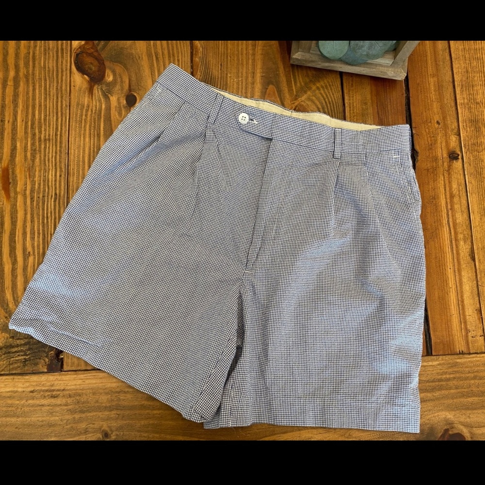 Berle navy micro‎ gingham shorts